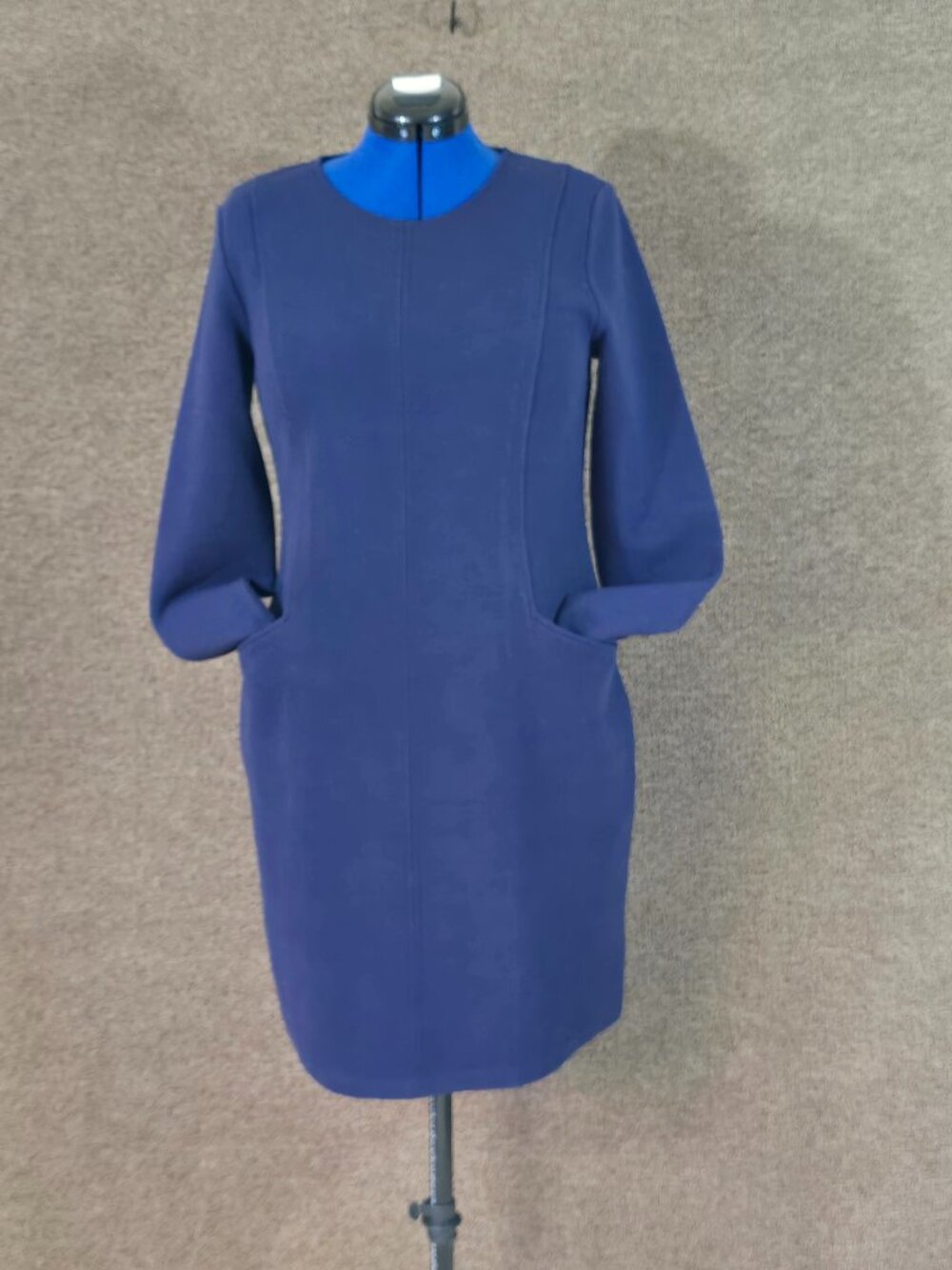 Womens Shift Dress Size 10 Navy Long Sleeve V Neck Work Casual NWT Boden